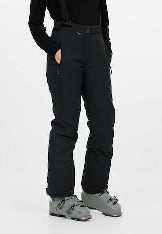 Whistler Regular Workout Pants 'Drizzle' in Black: front