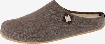 Living Kitzbühel Hausschuh 'Jute Cotton Gipfelkreuz' in Braun: Vorderseite