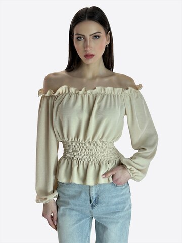 Chemisier Elara en beige : devant