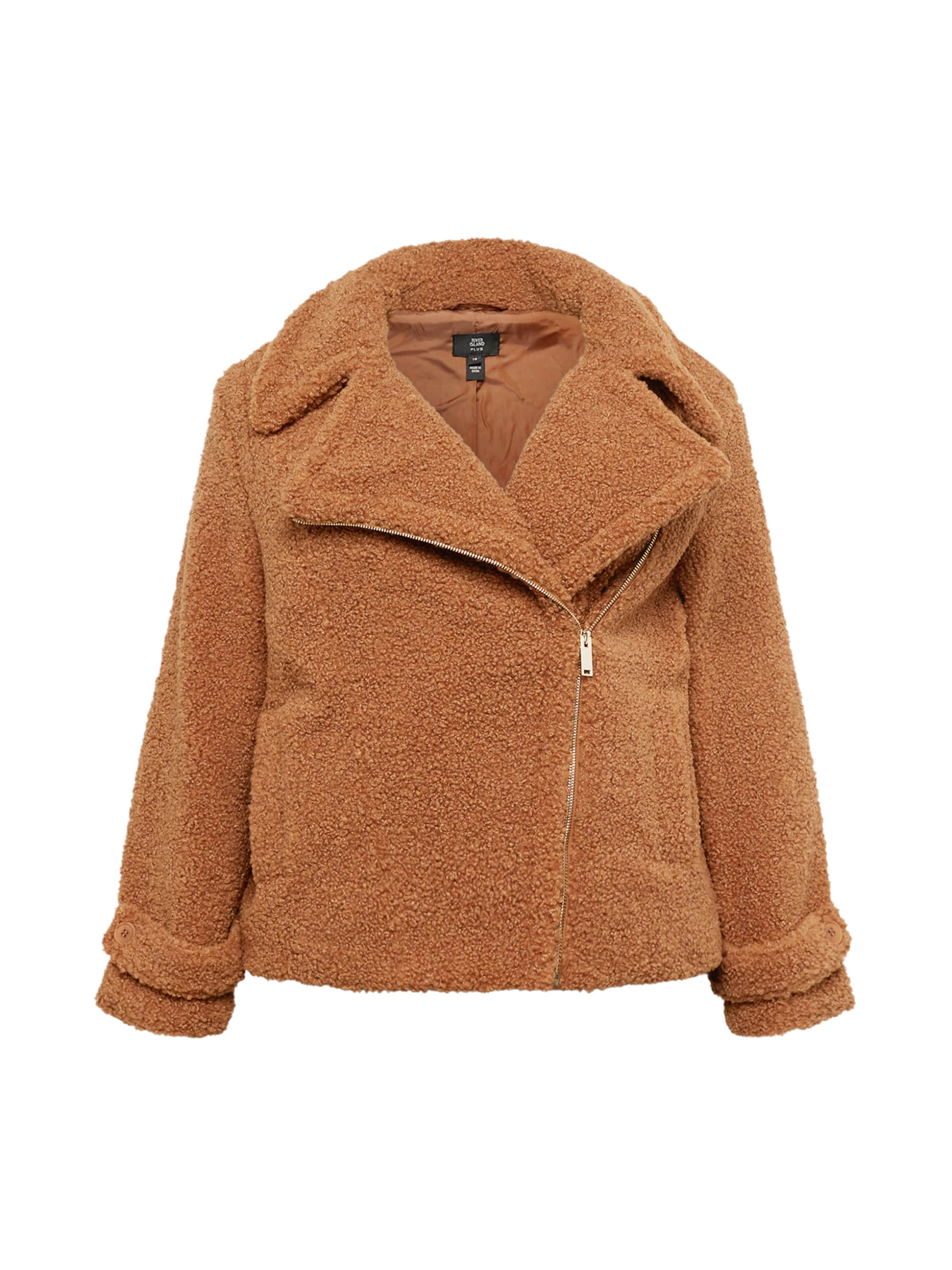 River Island Plus Prechodná bunda 'BORG' - Hnedá: predná strana