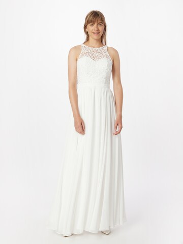 mascara Evening Dress in White: front