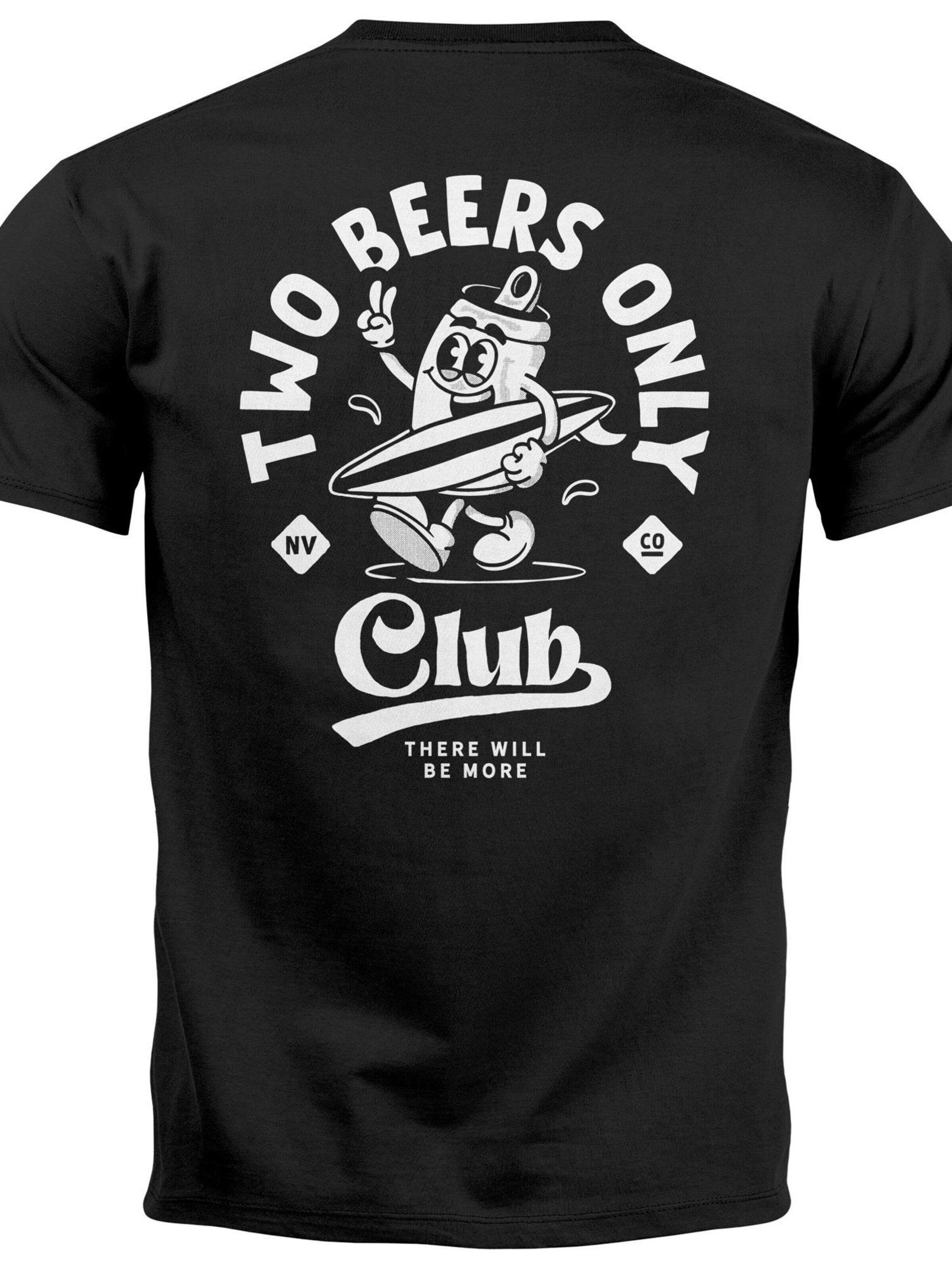 Neverless Shirt 'Two Beers only'‌‌‌‌‌‌‌ in Schwarz