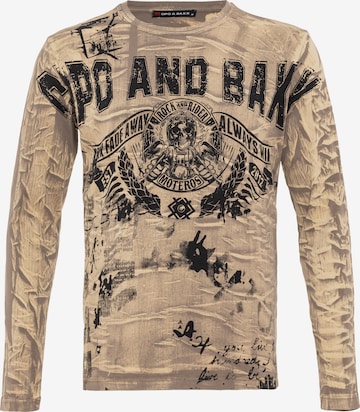 CIPO & BAXX Langarmshirt in Braun: predná strana