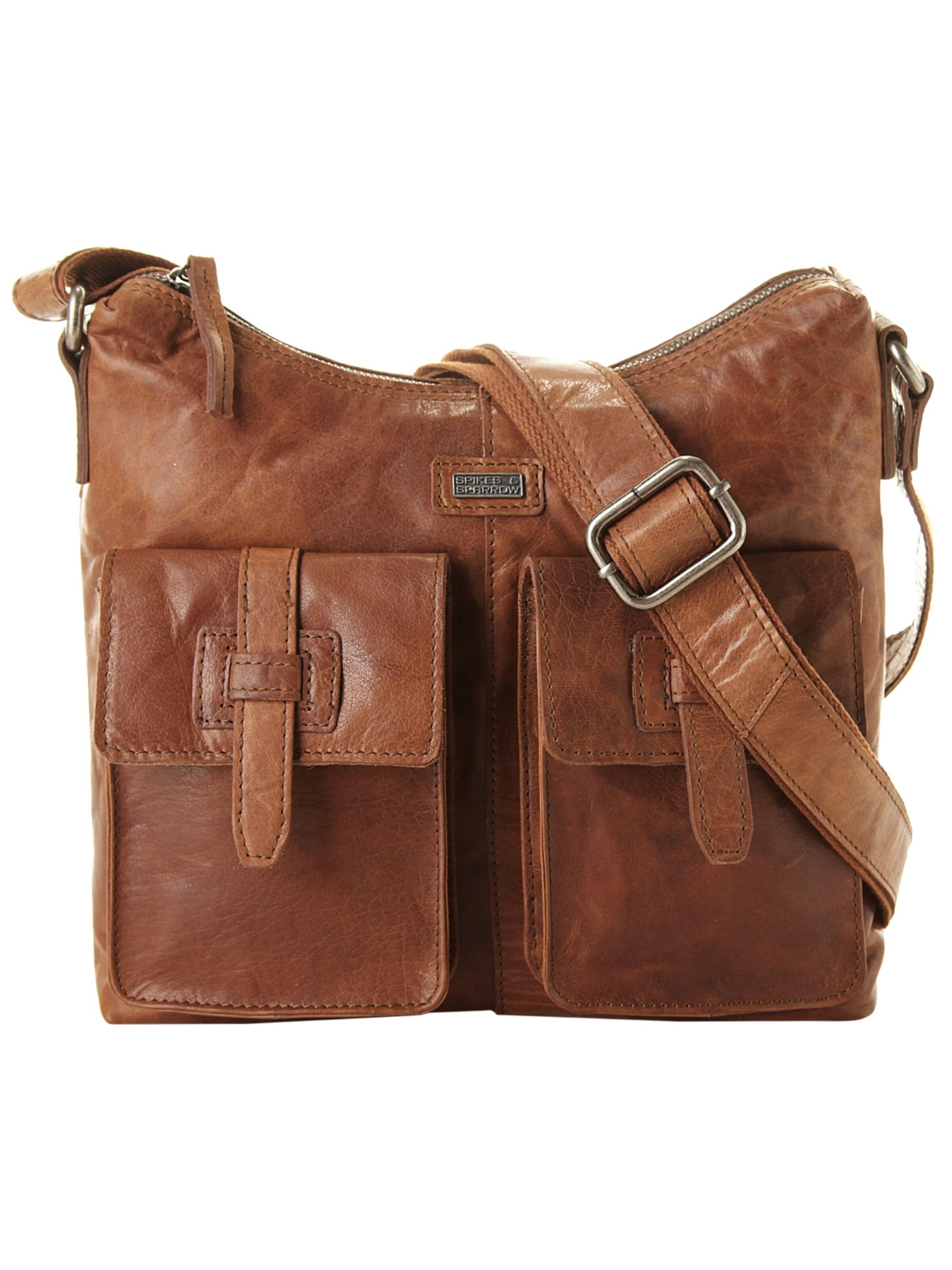 Spikes & Sparrow - Bolso de hombro en marrón: frente