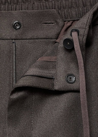 MANGO MAN Slim fit Pleat-Front Pants 'Murlo' in Brown