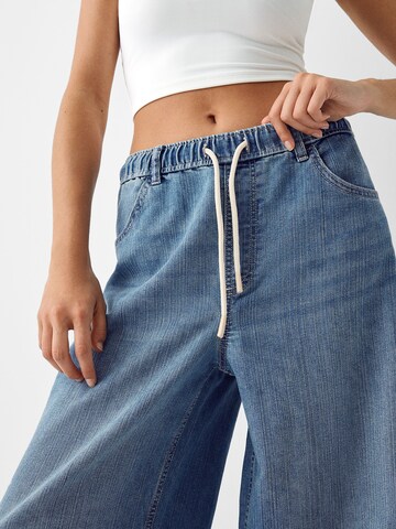 Wide Leg Jean Bershka en bleu