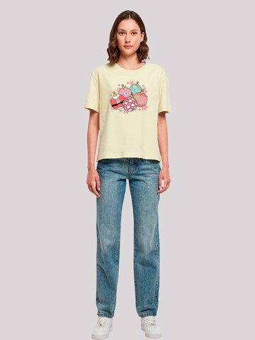 F4NT4STIC Shirt 'Pink Cute Christmas Tree Balls' in Gelb