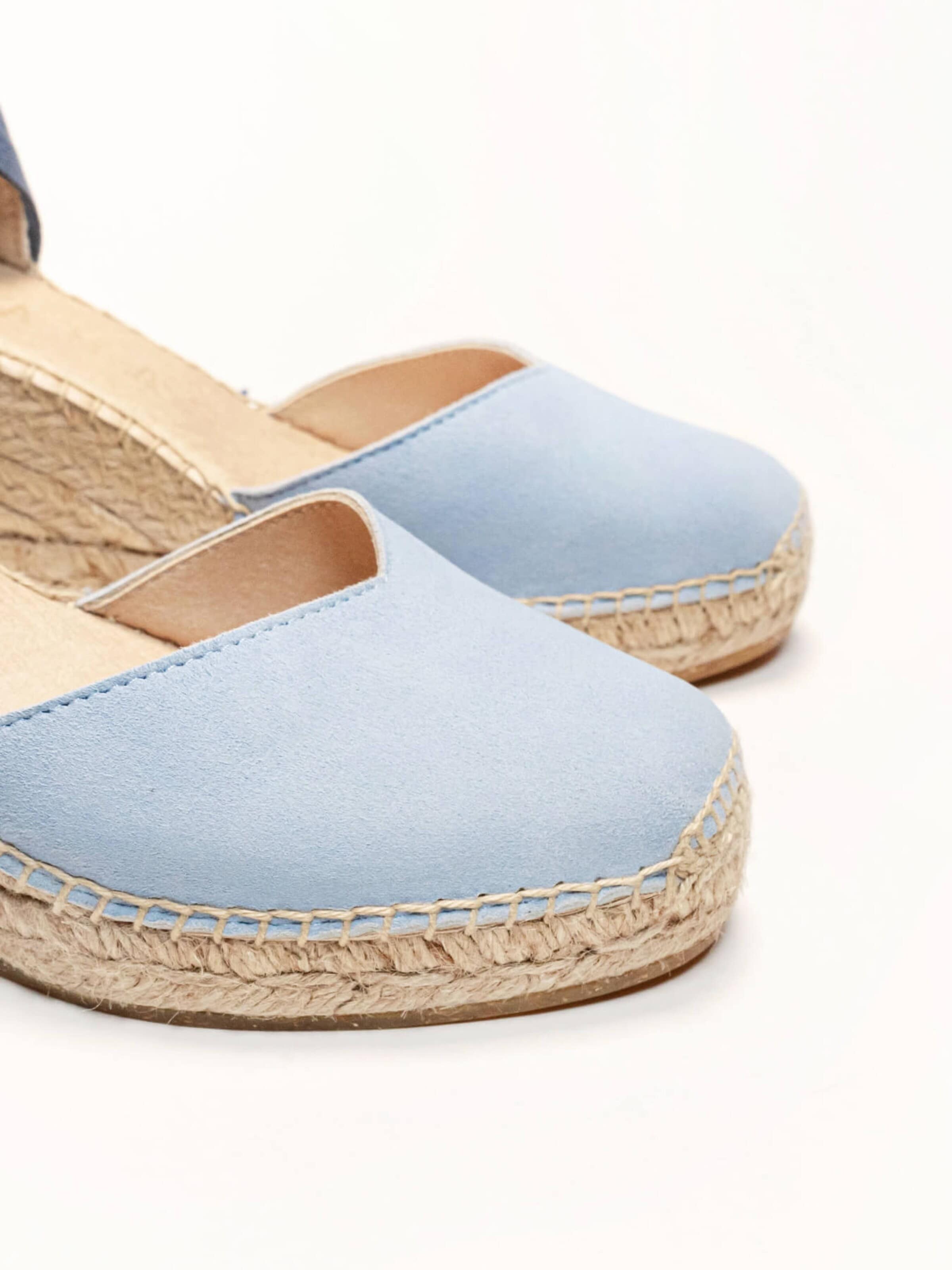 Sandalo 'Alpargata Cuña 7 cm' di Alhamas in blu