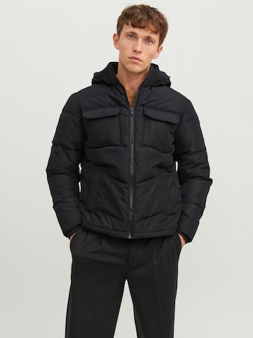 JACK & JONES Winterjas 'Mason' in Zwart: voorkant