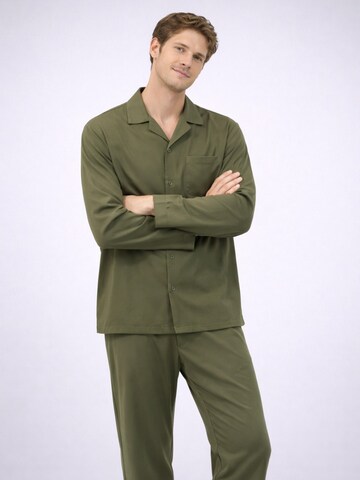 PANTONECLO Pyjama lang 'Pantoneclo Men’s Nightwear Set' in Groen