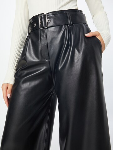 HUGO Široke hlačnice Hlače z naborki 'Hekelli' | črna barva