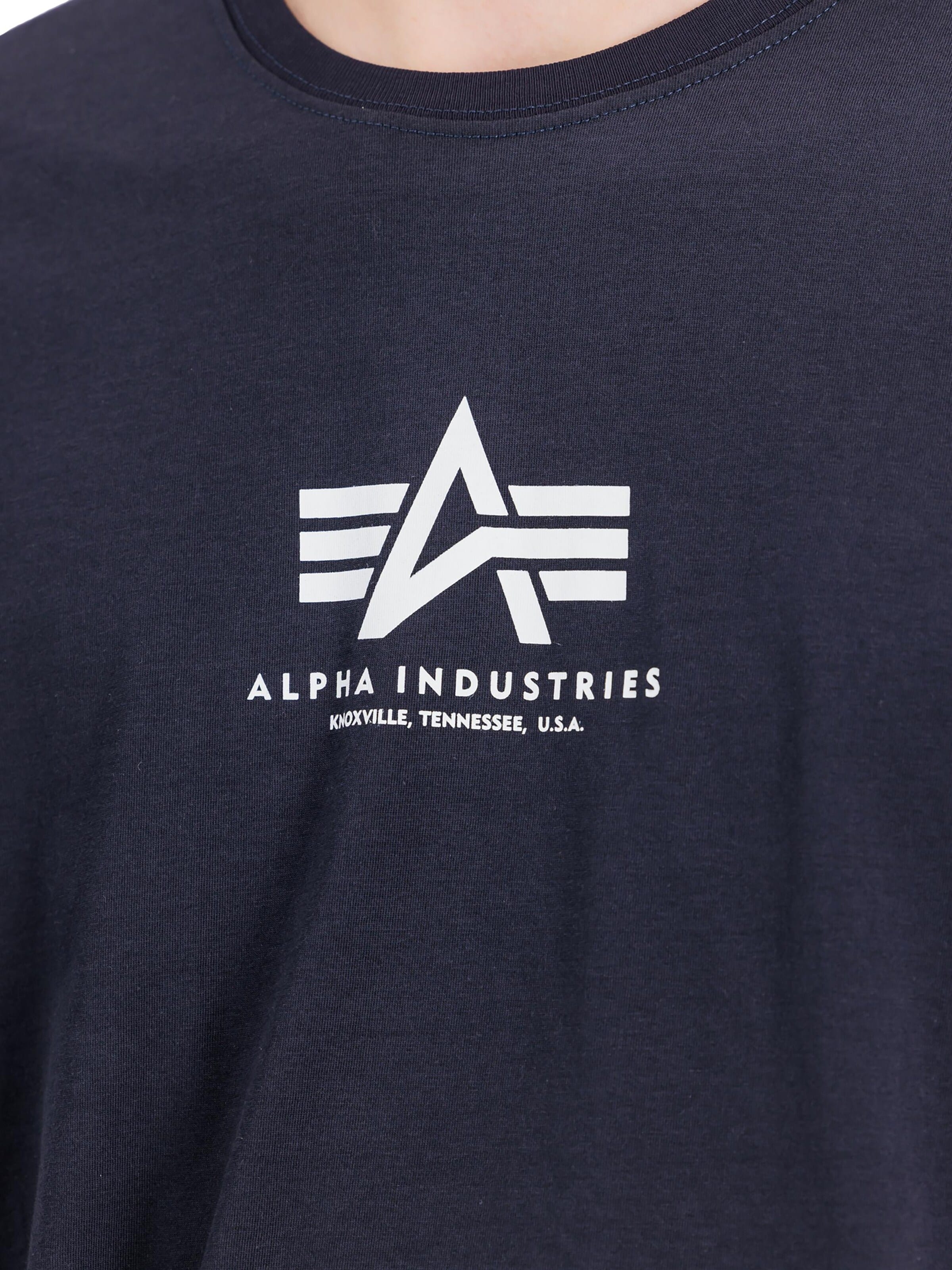 ALPHA INDUSTRIES Shirt 'Basic Mid Logo' in Blue