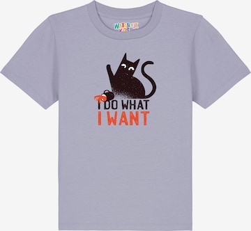 watabout.kids Shirt 'Cat' in Lila: voorkant
