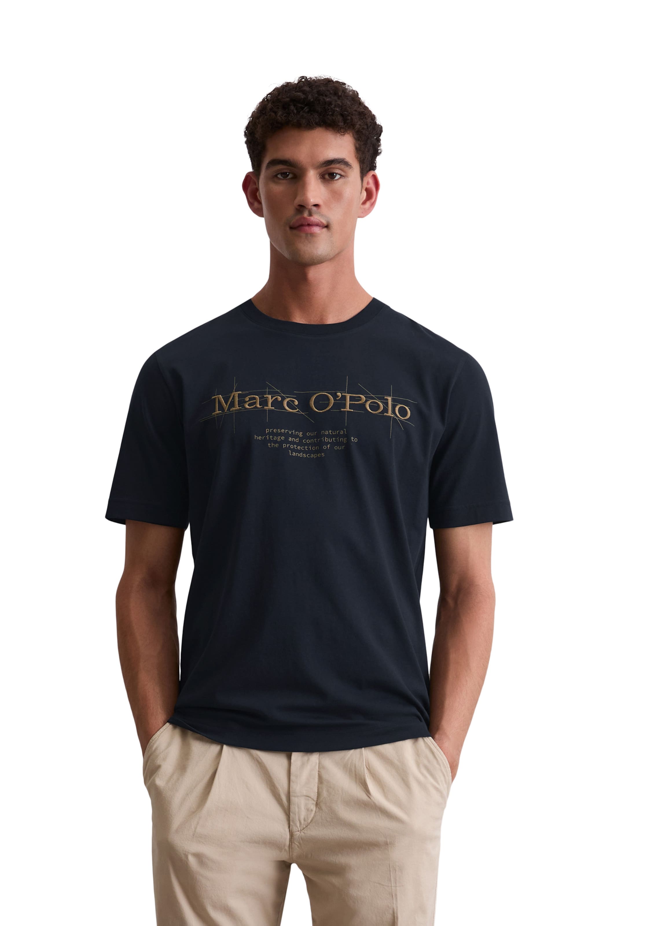 T-Shirt Marc O'Polo en bleu : devant
