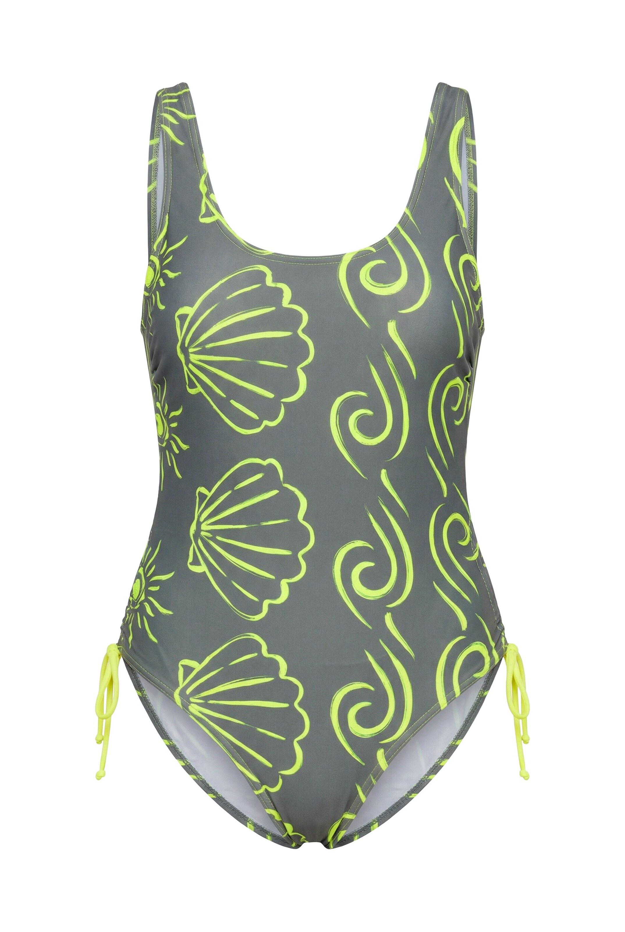 LAURASØN Bandeau Swimsuit in Grey: front