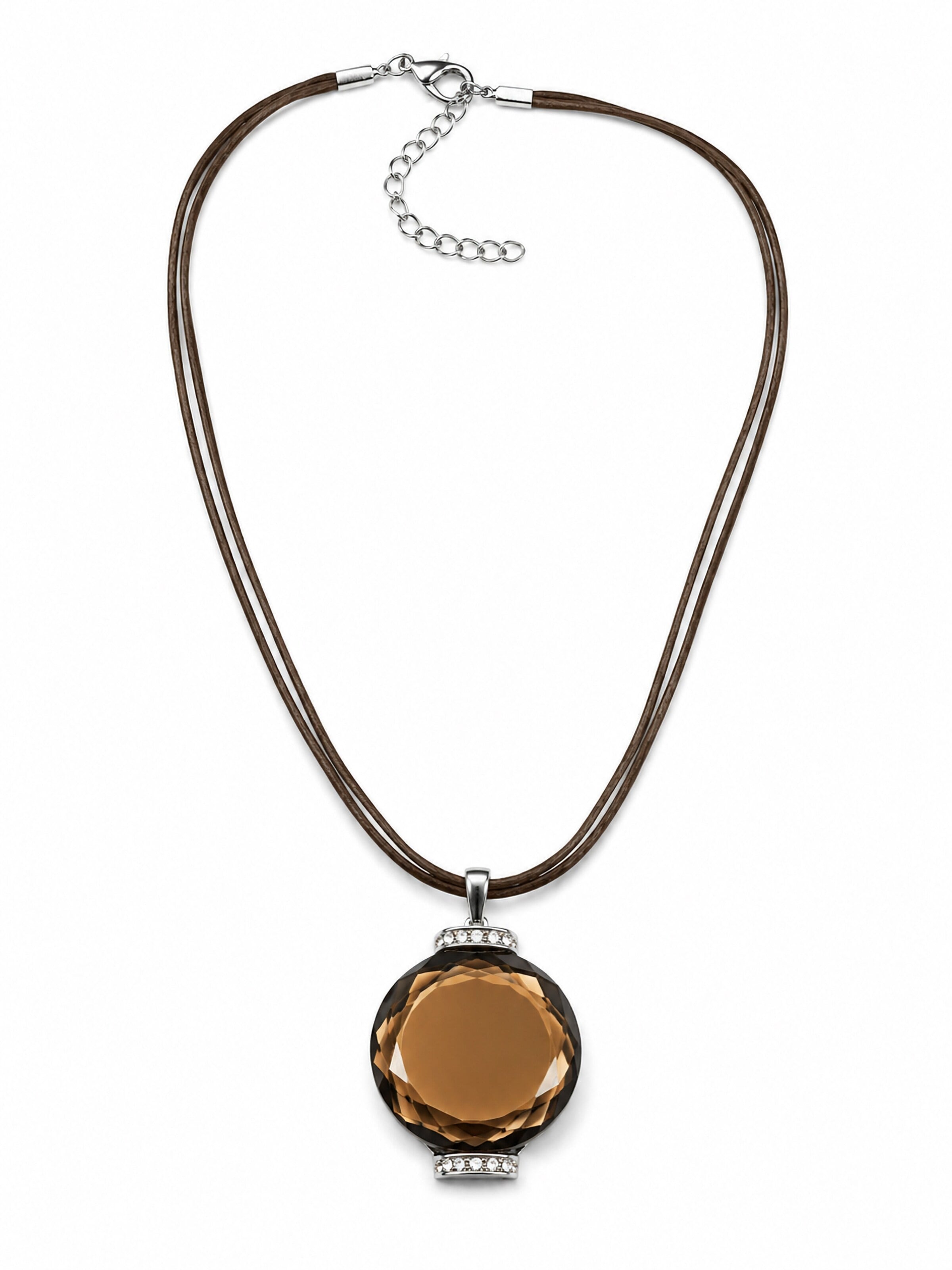 COLLEZIONE ALESSANDRO Necklace 'Caserta' in Brown: front