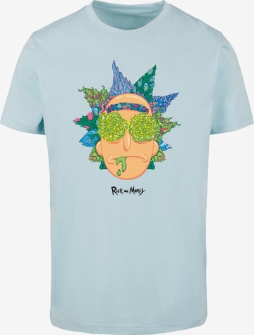 Merchcode Shirt 'Rick and Morty - Eyes' in Blauw: voorkant