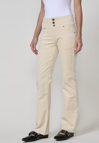 KOROSHI Bootcut Kalhoty – bílá