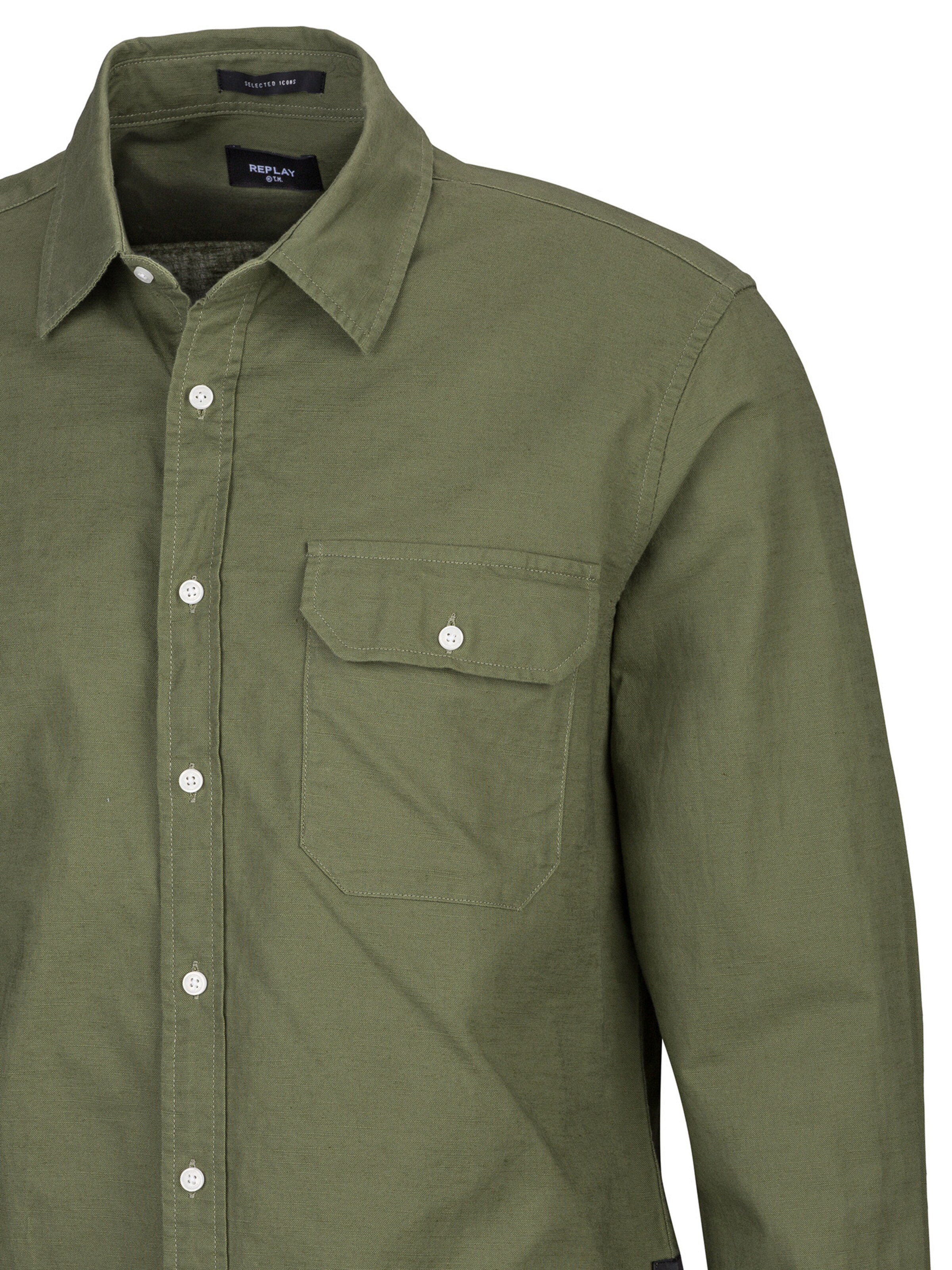 REPLAY Regular fit Overhemd in Groen