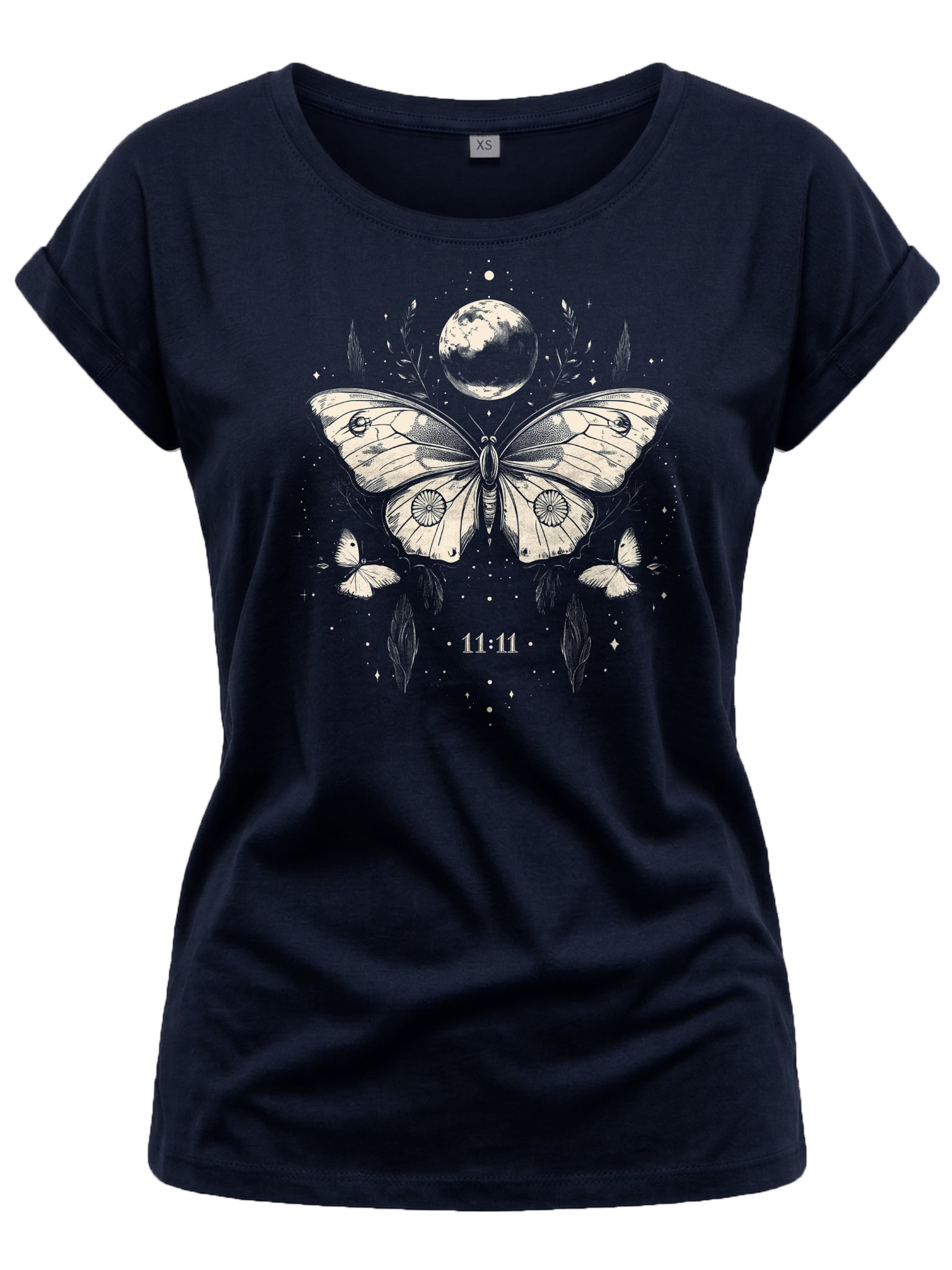 MAKAYA Shirt '11-11 Schmetterling' in Blue: front