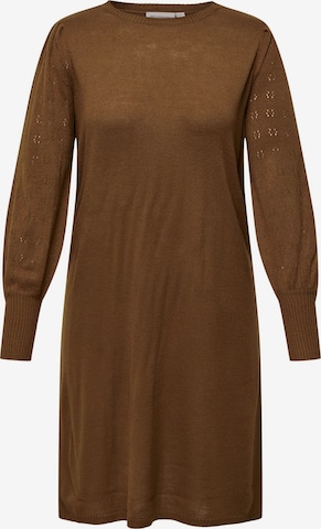 ONLY Carmakoma Gebreide jurk in Bruin: voorkant