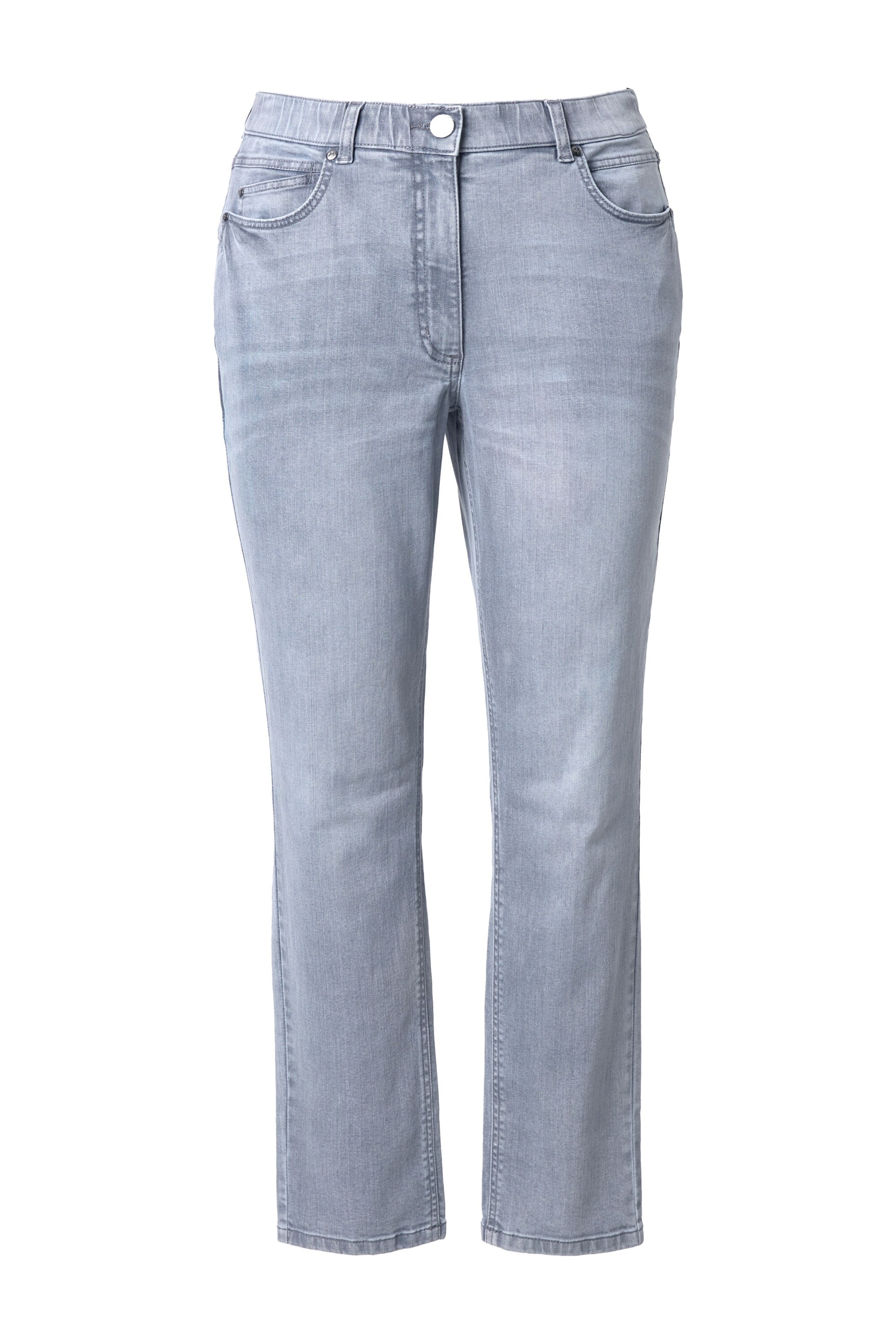 Ulla Popken Regular Jeans in Grijs: voorkant