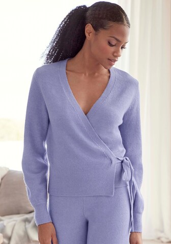 LASCANA Knit Cardigan in Purple: front