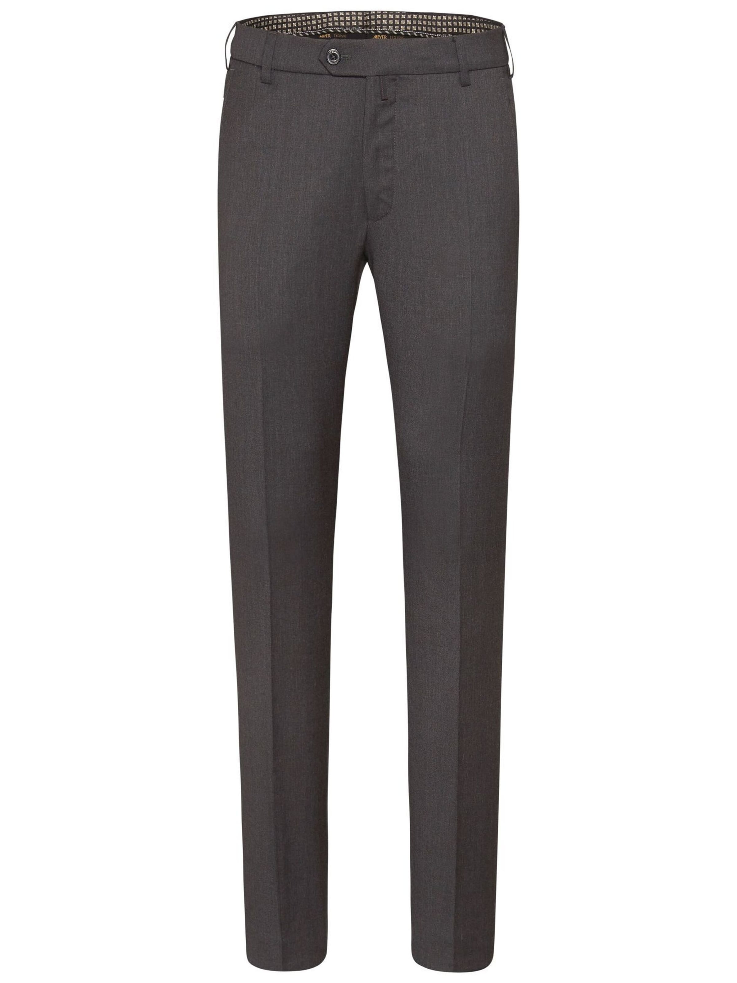 MEYER Slimfit Pantalon 'Bonn' in Grijs: voorkant
