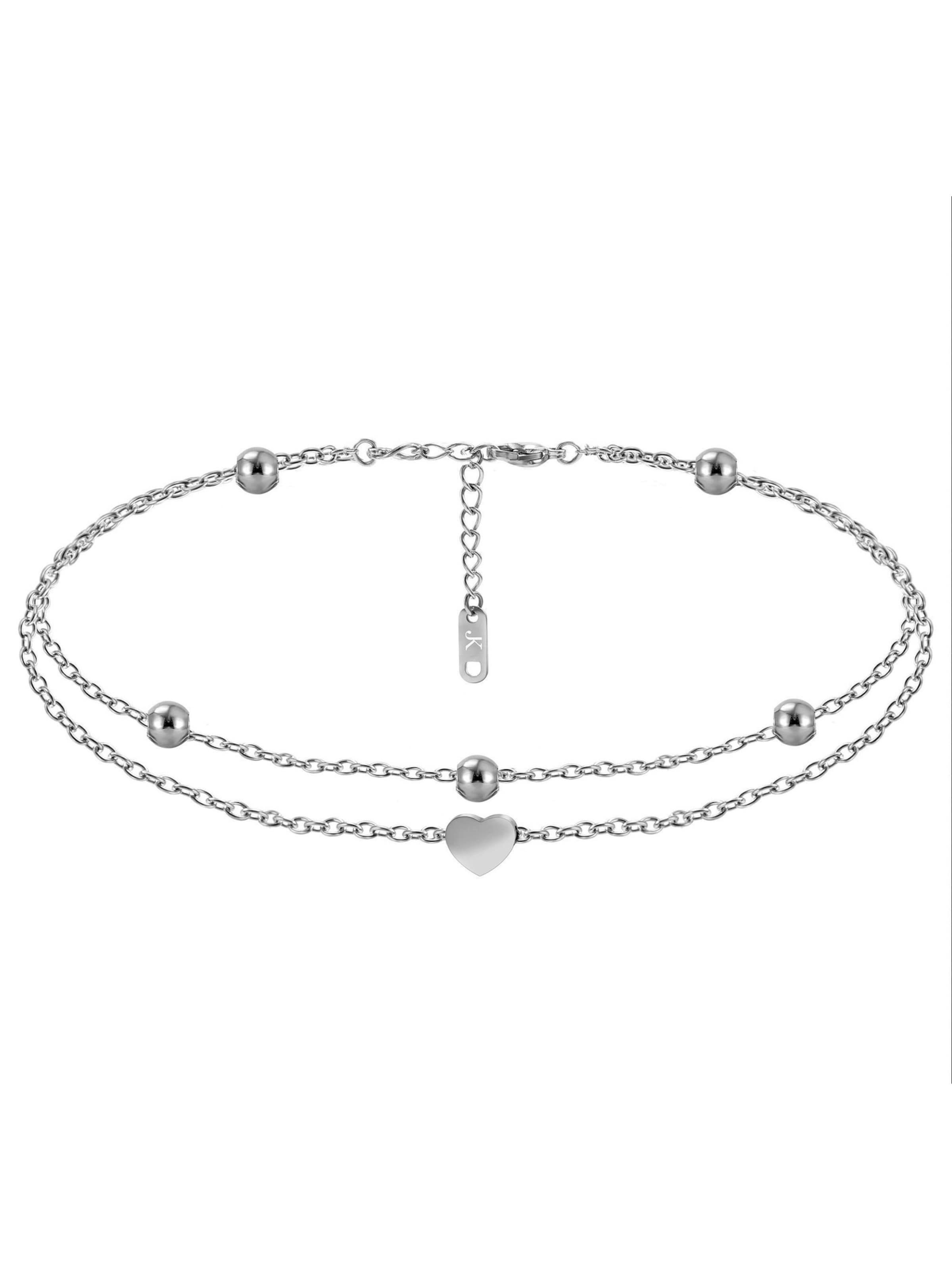 Kim Johanson Fußschmuck 'Heart'‌‌‌‌‌‌‌‌‌ in Silber: Vorderseite