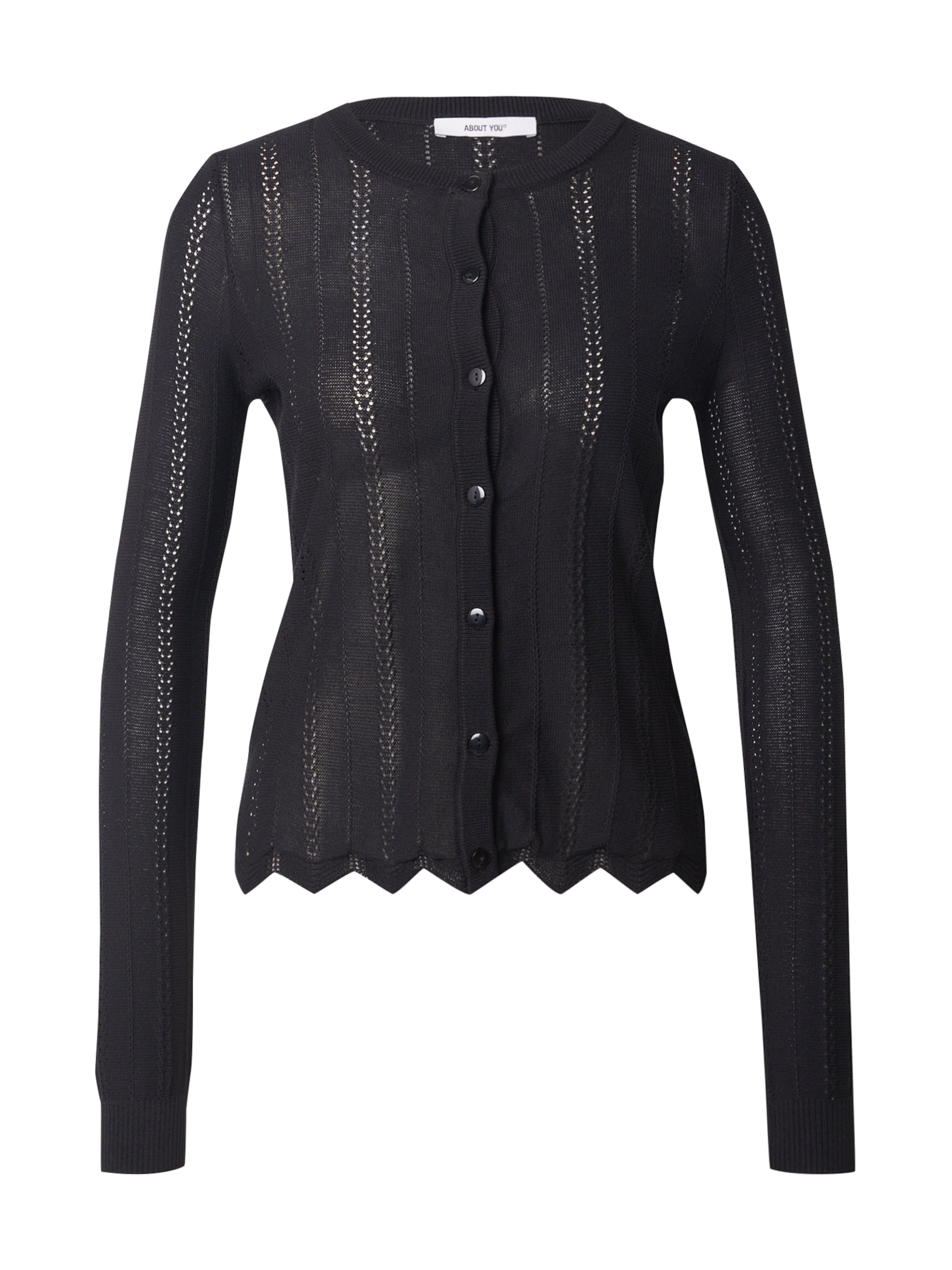 ABOUT YOU Kardigan 'Elaine' – černá: přední strana