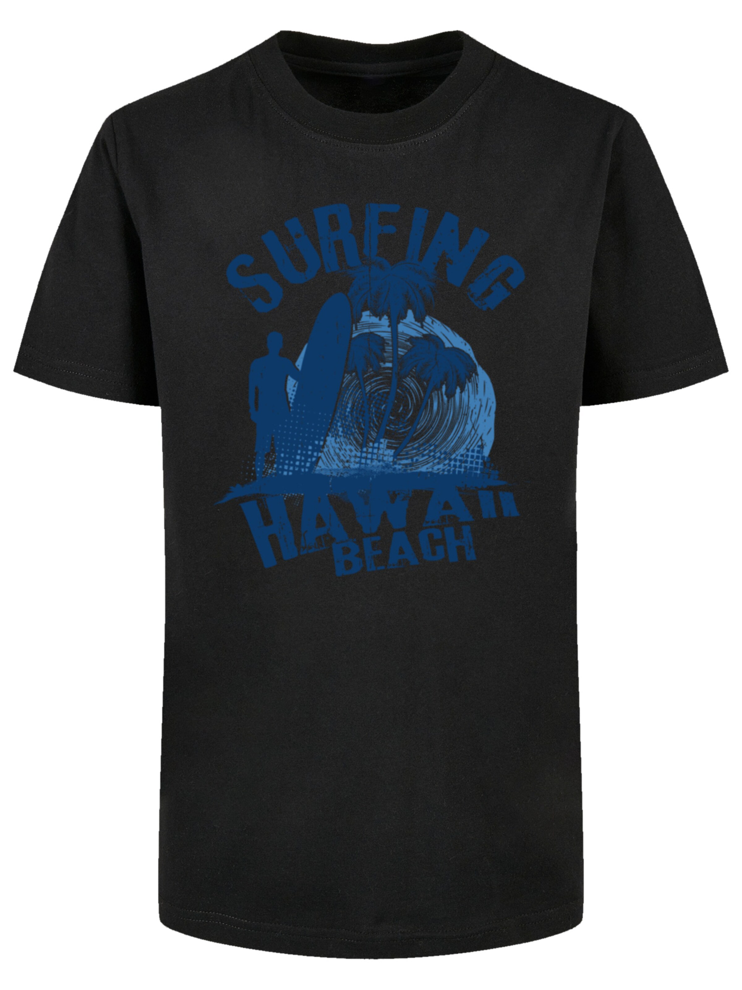 F4NT4STIC Shirt 'Hawaii Surf Beach Summer' in Zwart: voorkant
