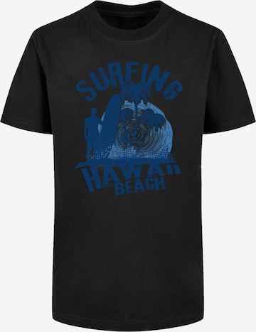 F4NT4STIC Shirt 'Hawaii Surf Beach Summer' in Zwart: voorkant