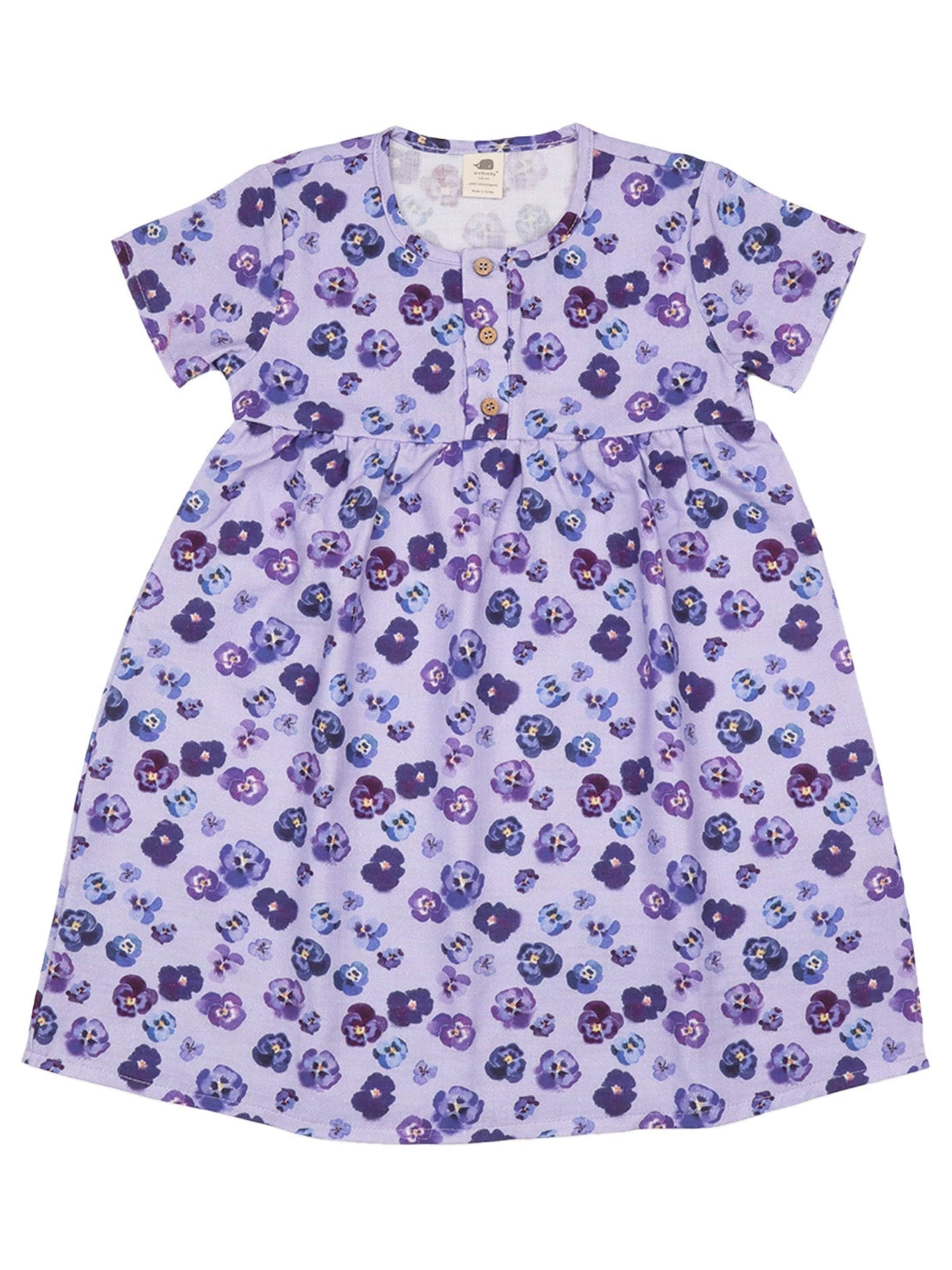 Walkiddy Dress in Purple: front