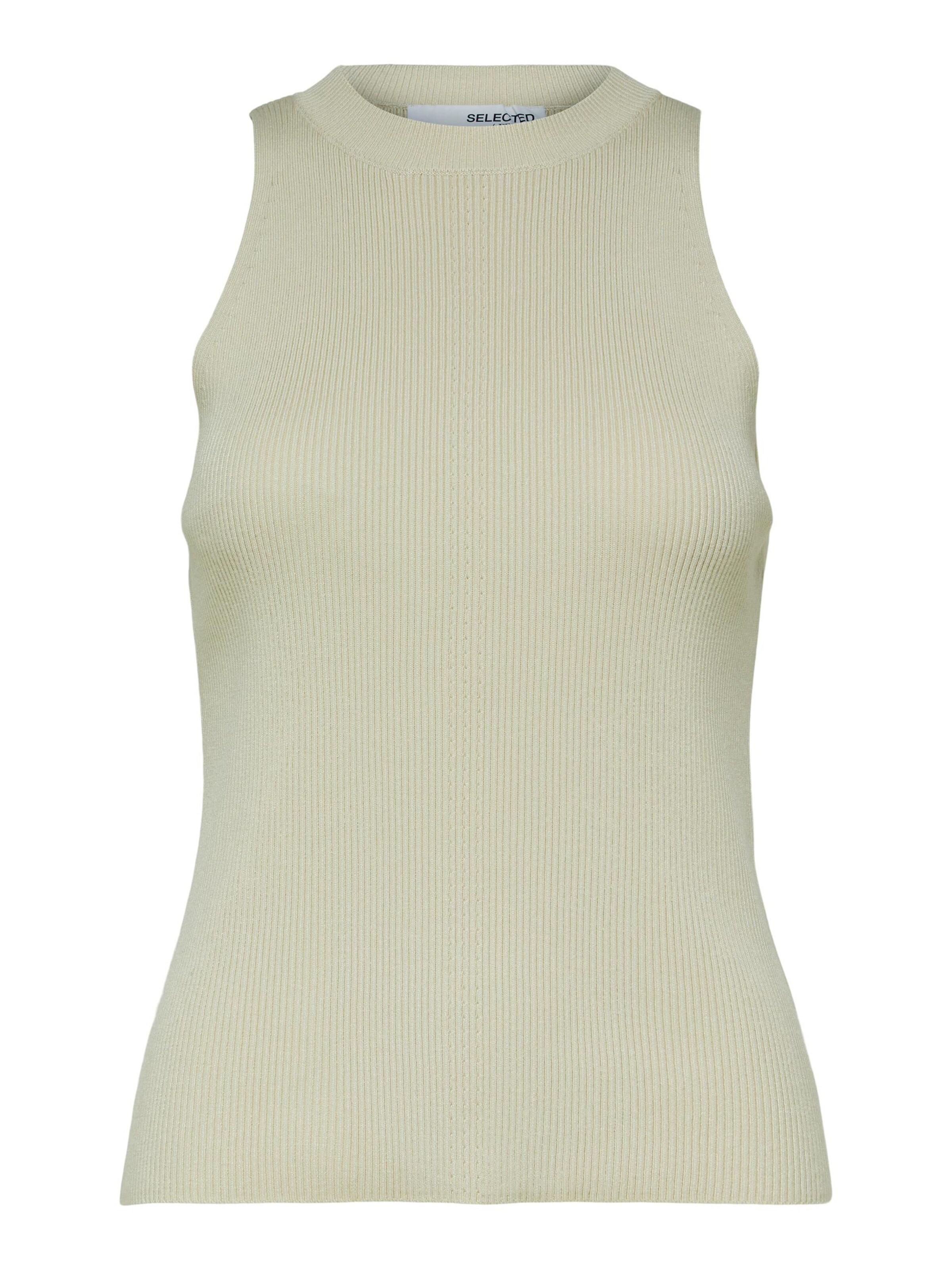 SELECTED Top 'Solina' in Beige: Vorderseite