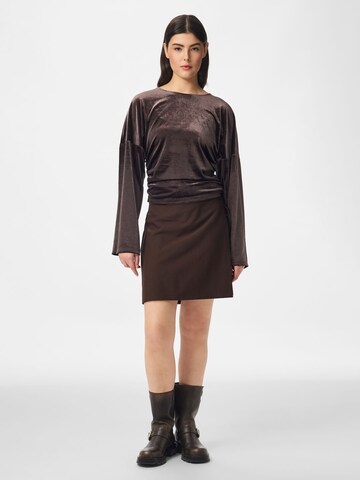 PIECES Shirt 'PCAlli' in Brown