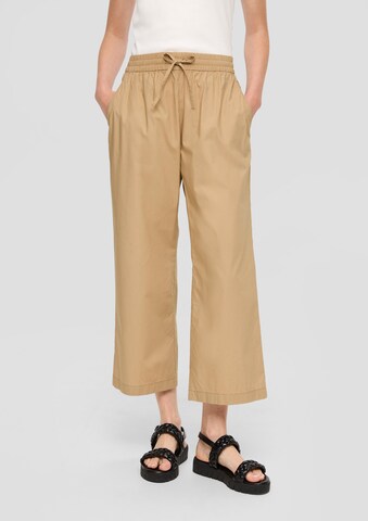 s.Oliver Wide leg Broek in Beige: voorkant