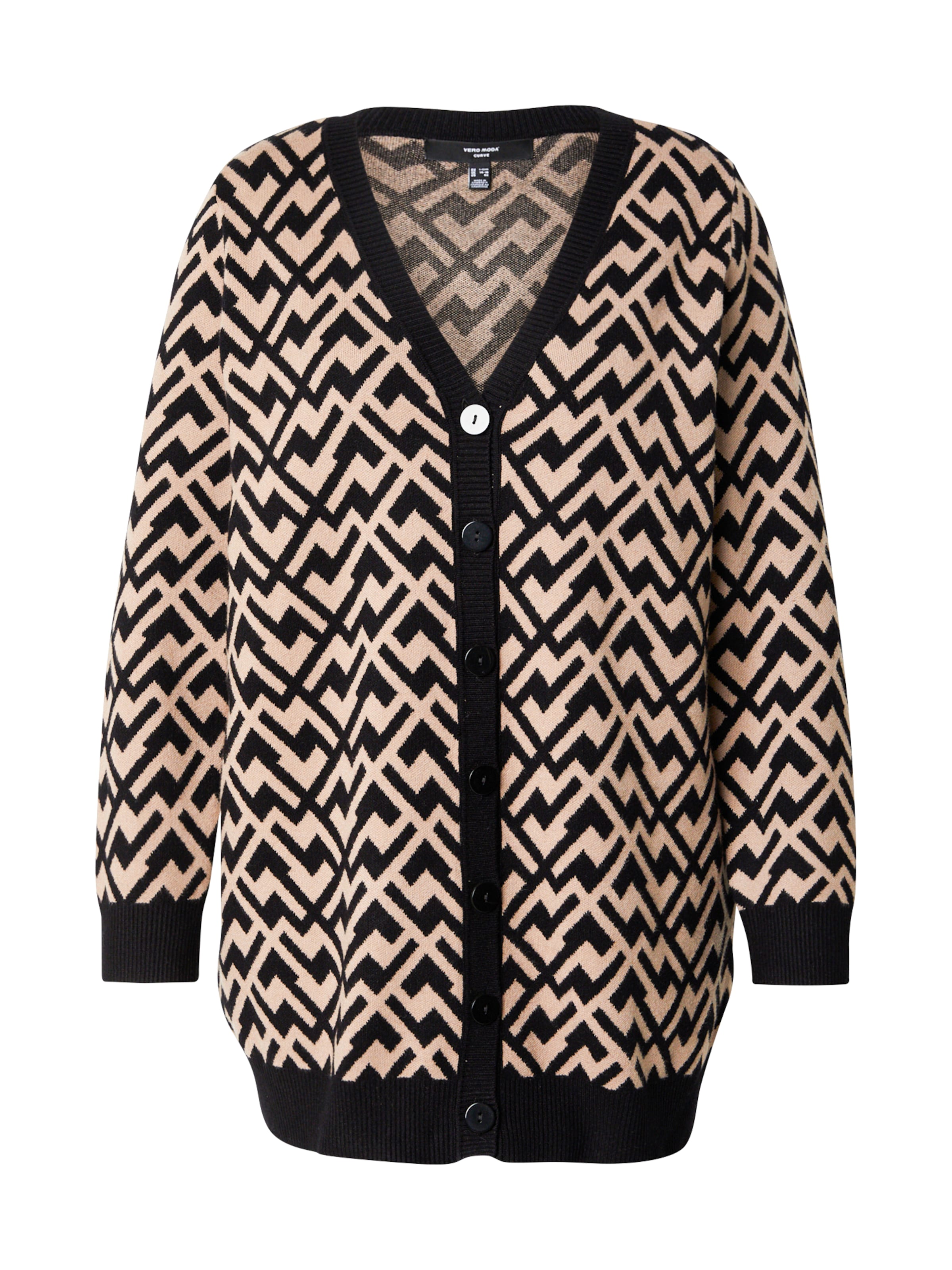 Cardigan 'VMCARIA' Vero Moda Curve en noir : devant