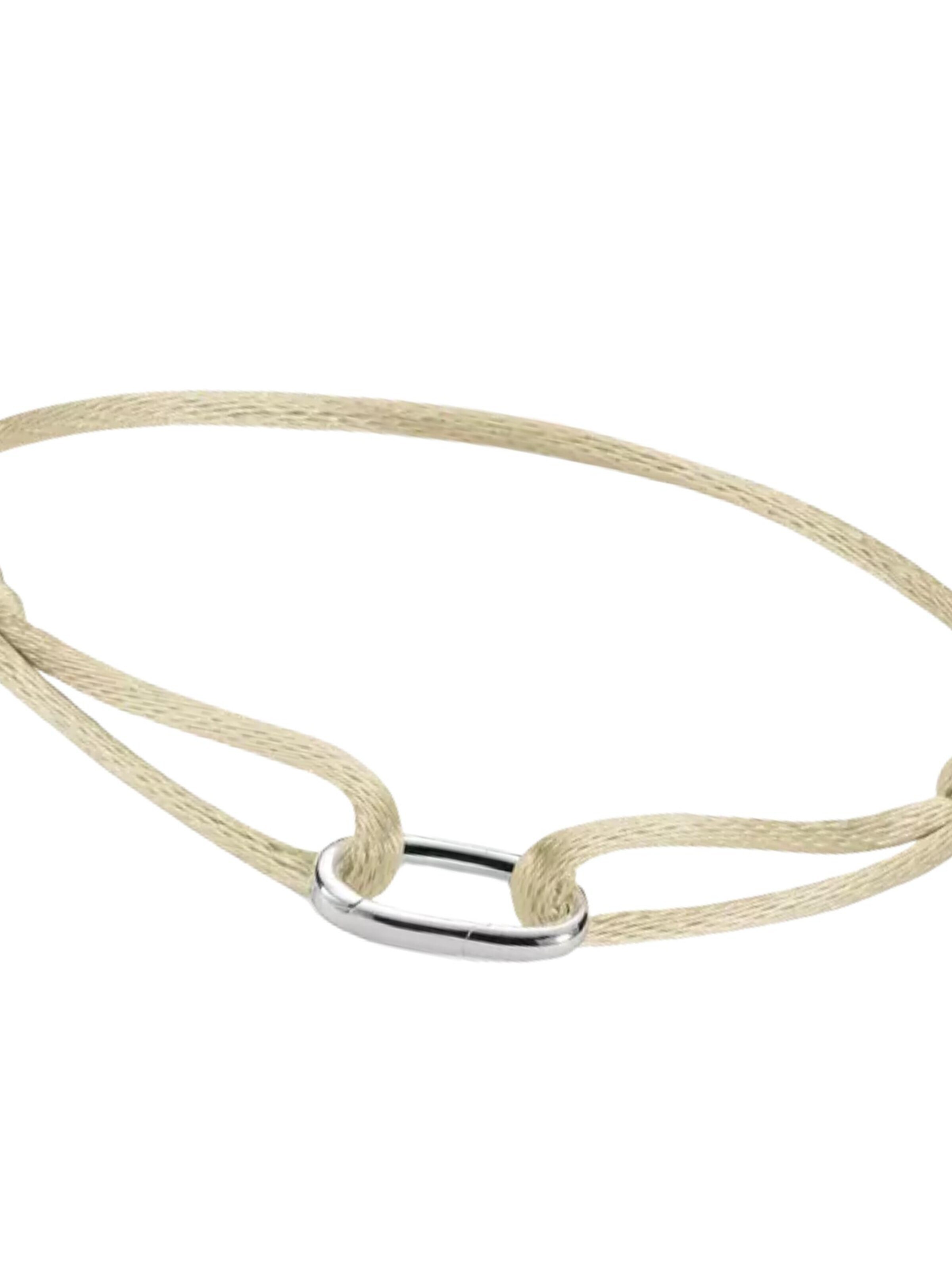 Thomas Sabo Bracelet 'Silver Textile Bracelet Beige Connect' in Beige