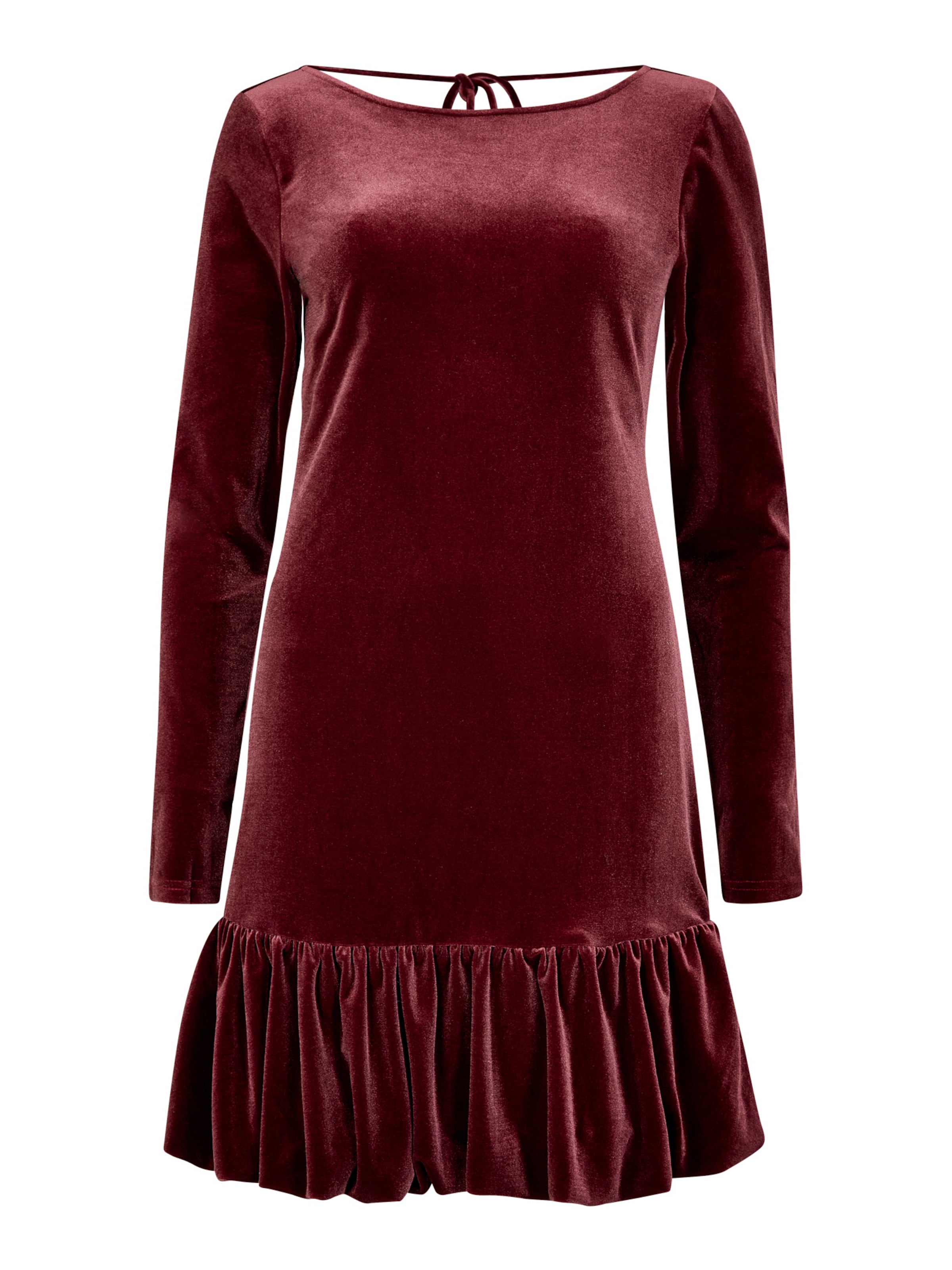 Apricot Velvet Bodycon Bubble Hem Mini Dress ' ' in burgunder, Produktansicht