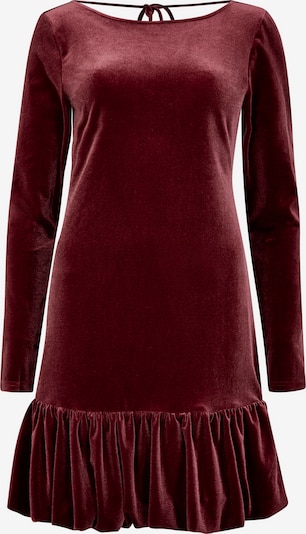 Apricot Velvet Bodycon Bubble Hem Mini Dress ' ' in burgunder, Produktansicht