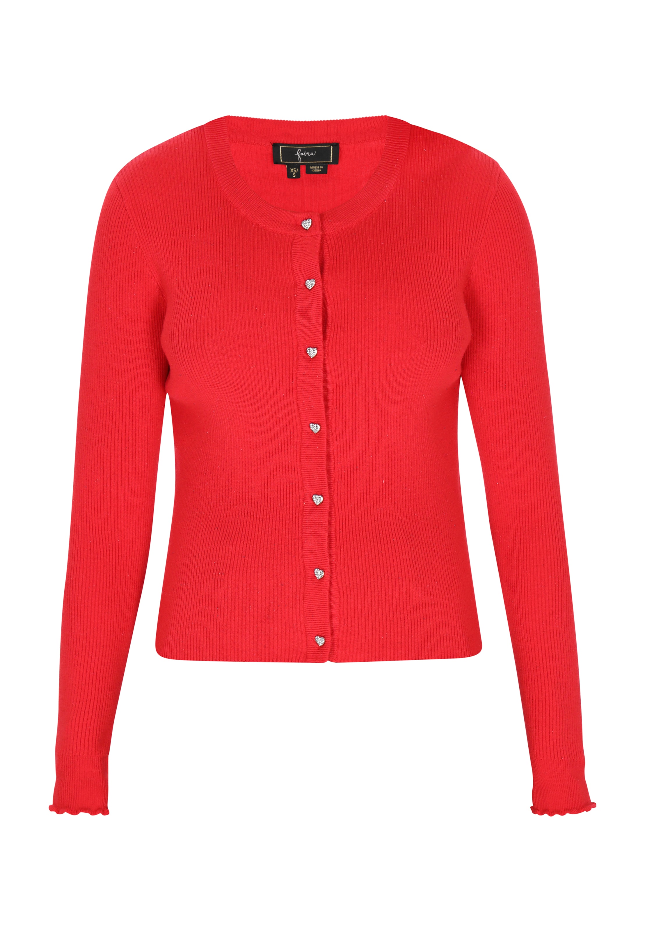 faina Strickjacke in Rot: Vorderseite