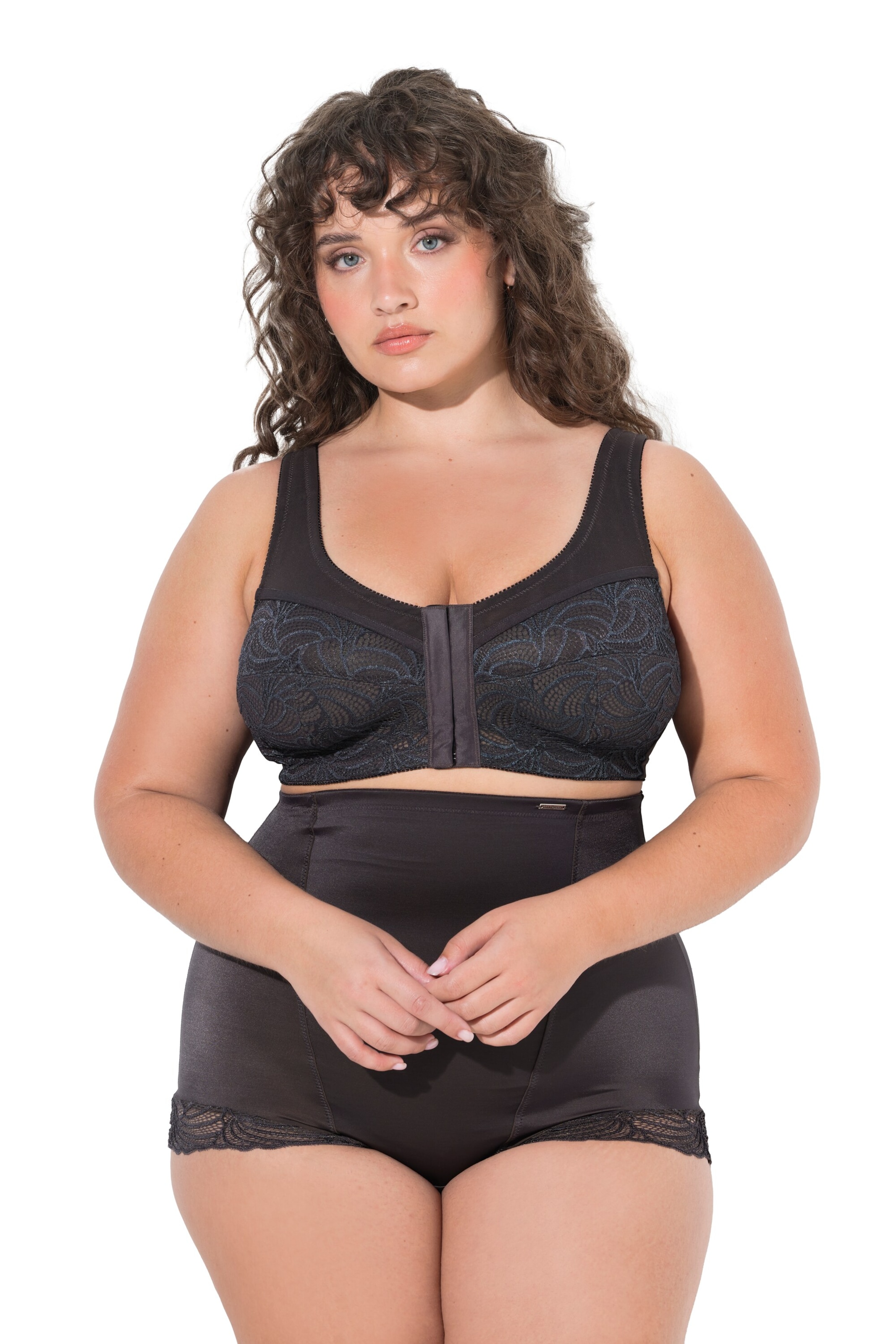 Ulla Popken Bralette Bra in Brown: front