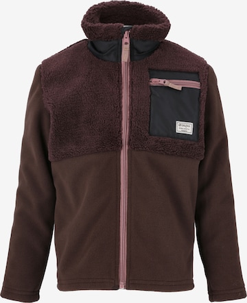 ZigZag Fleece Jacket 'Dundo' in Brown: front