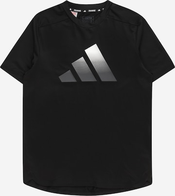 Tricou funcțional 'Train Icons Aeroready Logo' de la ADIDAS SPORTSWEAR pe negru: față