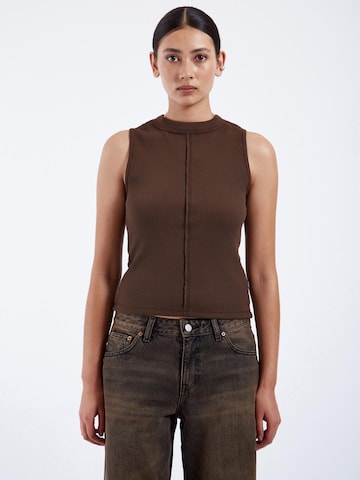 Dr. Denim Top 'Deia Waffle Top'‌‌‌‌‌‌‌‌ in Braun