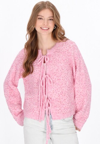 MYMO Knit cardigan in Pink: front