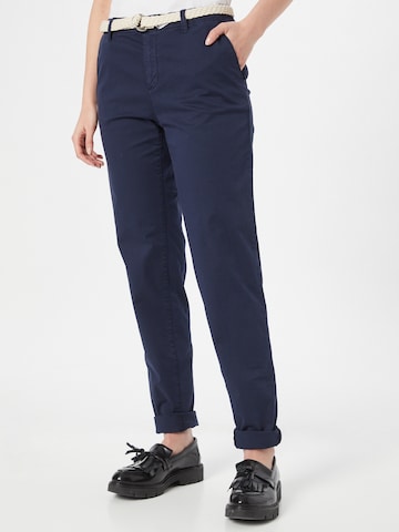 ESPRIT רגיל מכנסי צ'ינו בכחול: מלפנים