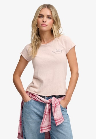 Superdry & Co Shirt 'Athletic Essentials' in Roze: voorkant
