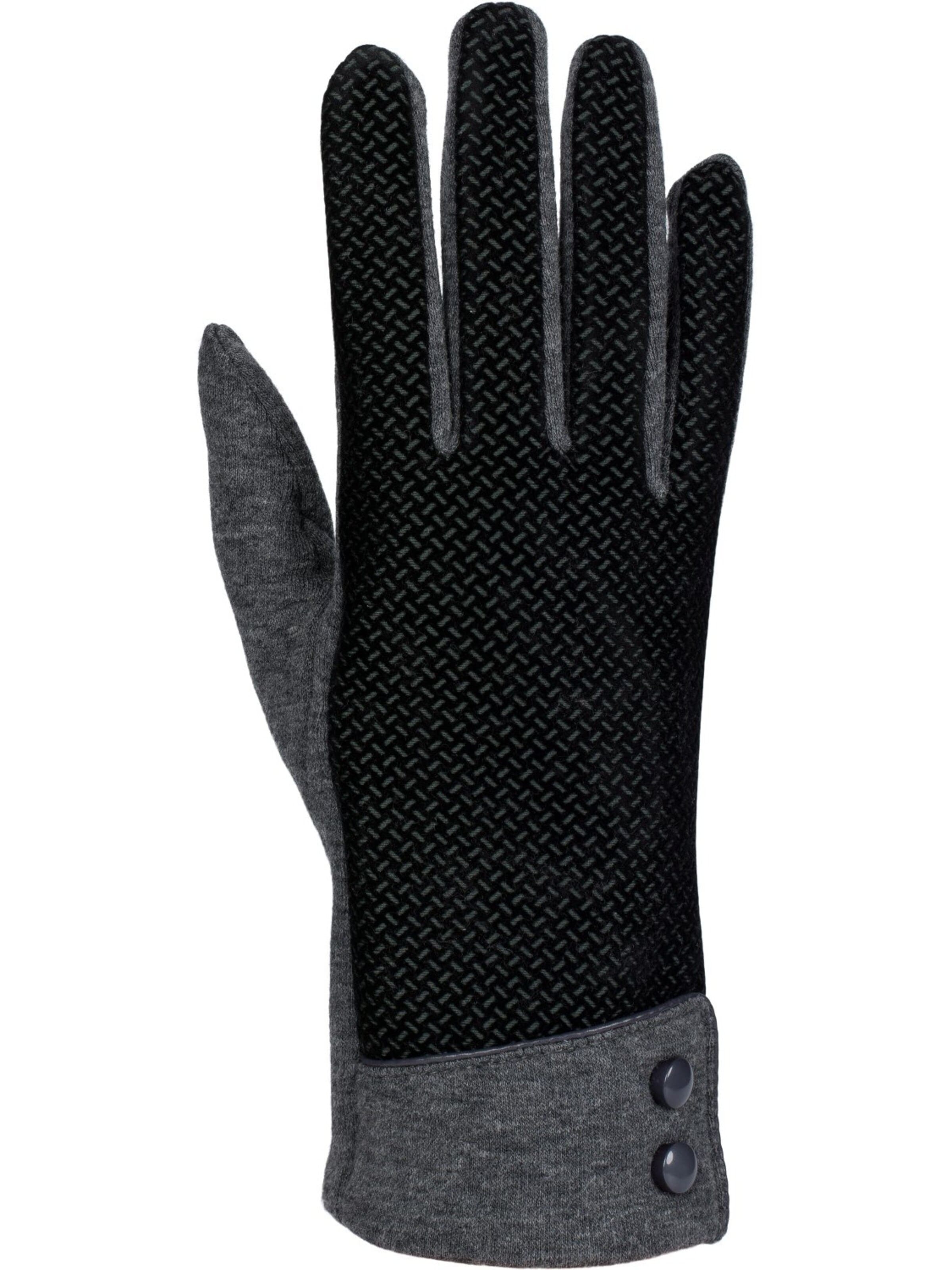 styleBREAKER Full finger gloves 'Touchscreen Handschuhe mit weichem Riffel Muster' in Grey