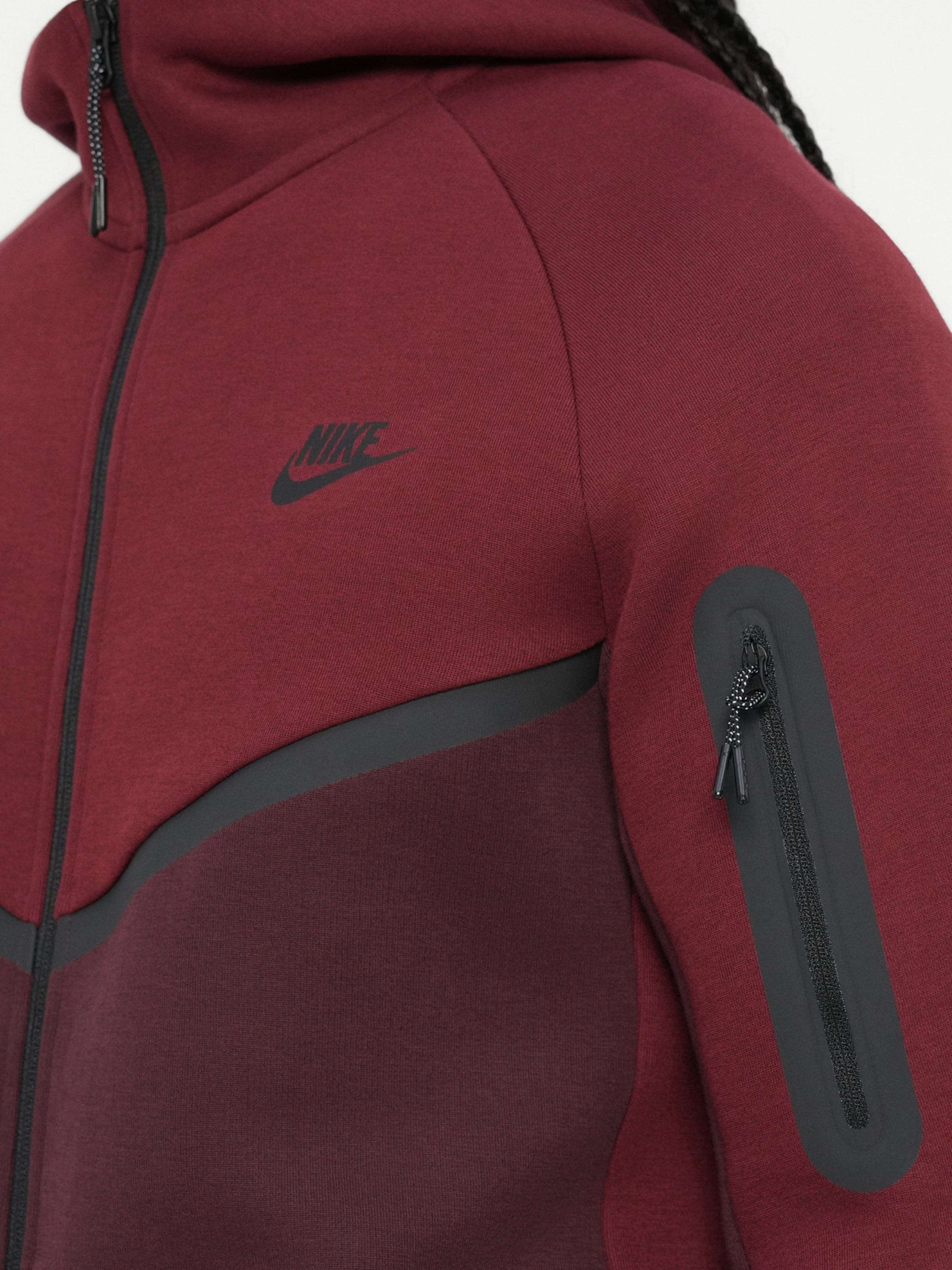 maroon nike tech hoodie